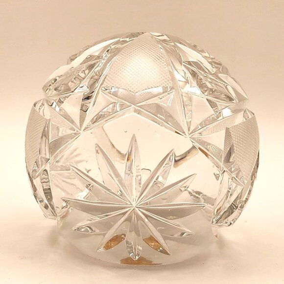 Imperlux Worlds Finest Vintage Cut Lead Crystal Round Side Tilt Cigar Ashtray - Picture 2 of 7